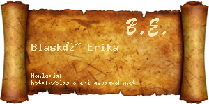 Blaskó Erika névjegykártya